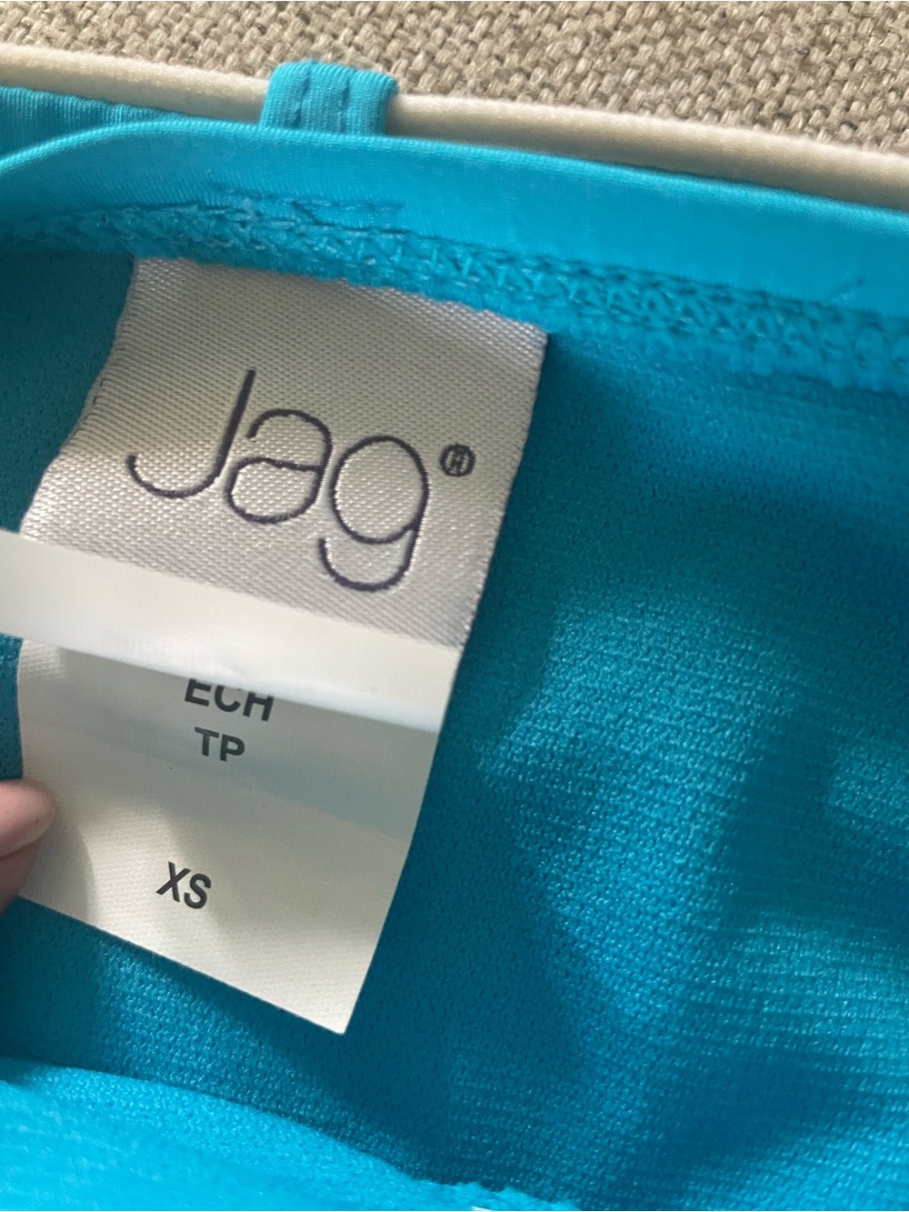 Jag Jeans Turquoise One-Shoulder Bikini Bottom with Ring Belt - Picture 3 of 3